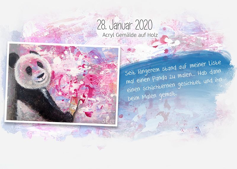 Seit längerem stand auf meiner Liste mal einen Panda zu malen... Hab dann einen schüchternen gesichtet und ihn beim Malen gemalt.